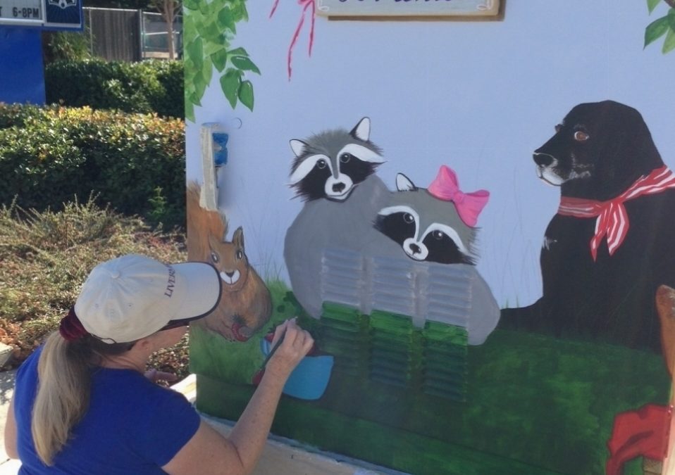 Utility Box Honoring Three Therapy Dogs